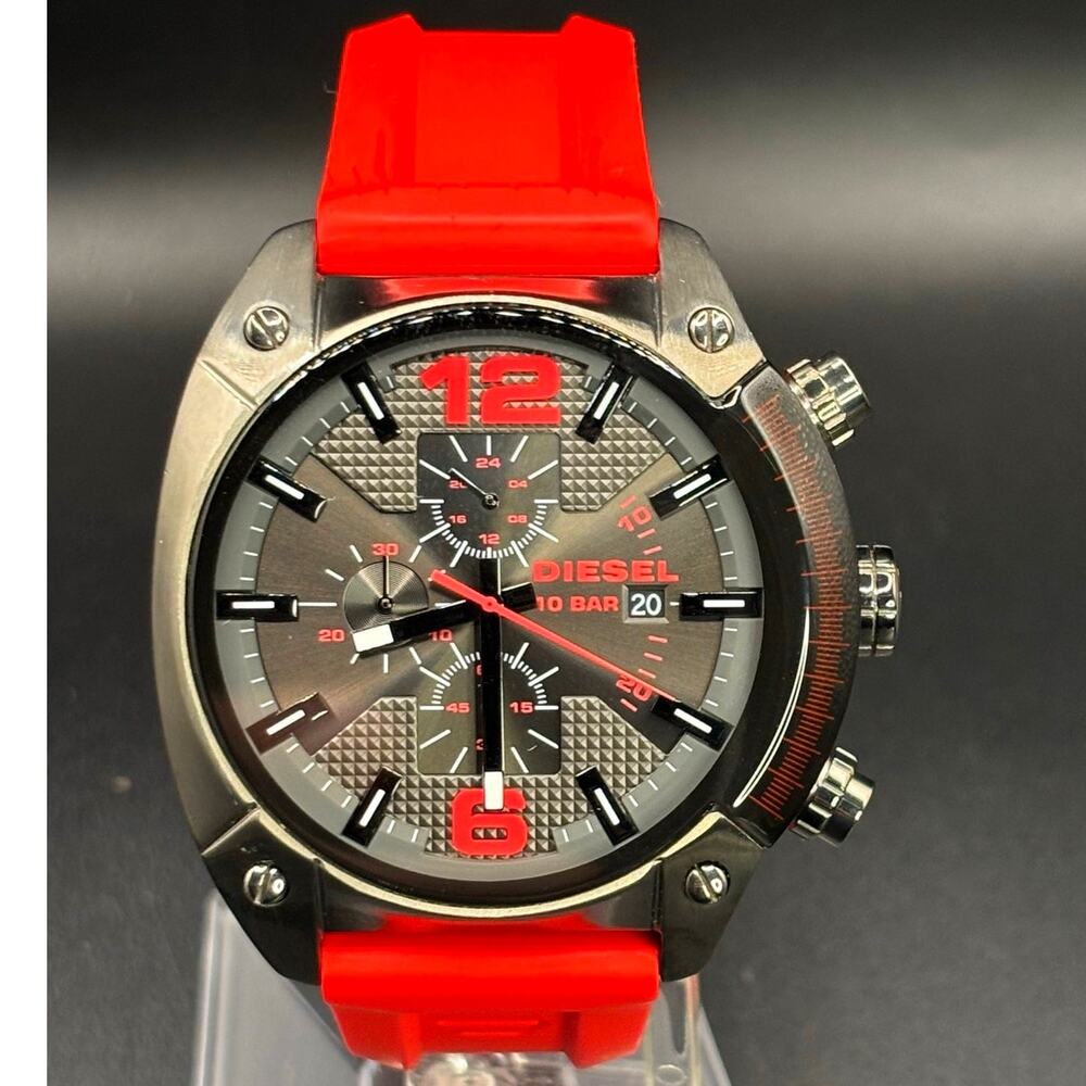 Diesel Overflow DZ4481 Chronograph Red Silicone 55mm Men’s Watch